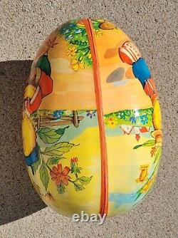 Easter German Candy Container Egg Large 15 Vintage Papier Mache