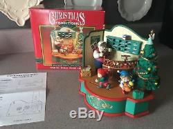 Enesco Santa's North Pole Post Office Multi-action/lights Music Box Mib