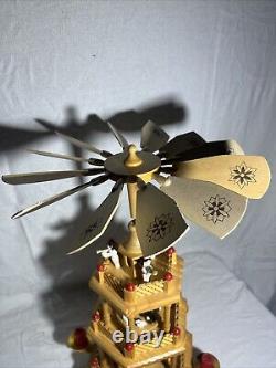 Erzgebirge 3 Tier Christmas Pyramid Nativity CandlePower Windmill Holy Family19