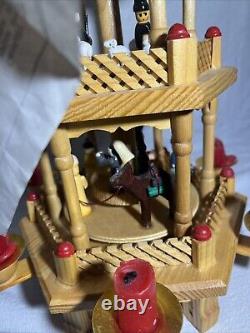 Erzgebirge 3 Tier Christmas Pyramid Nativity CandlePower Windmill Holy Family19