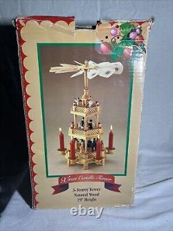 Erzgebirge 3 Tier Christmas Pyramid Nativity CandlePower Windmill Holy Family19