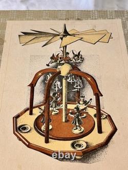 Erzgebirge East German Christmas Pyramid Carousel Angels Purchase 1976 Papers