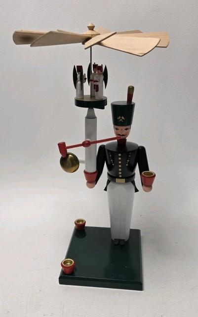 Erzgebirge German Bell Miner Volkskunst Seiffen Schalling Candle Holder Holiday