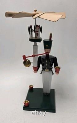 Erzgebirge German Bell Miner Volkskunst Seiffen Schalling Candle Holder Holiday