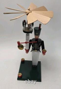 Erzgebirge German Bell Miner Volkskunst Seiffen Schalling Candle Holder Holiday