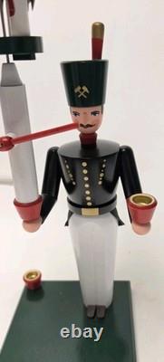 Erzgebirge German Bell Miner Volkskunst Seiffen Schalling Candle Holder Holiday