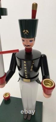 Erzgebirge German Bell Miner Volkskunst Seiffen Schalling Candle Holder Holiday