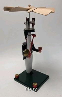 Erzgebirge German Bell Miner Volkskunst Seiffen Schalling Candle Holder Holiday