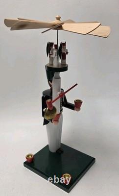 Erzgebirge German Bell Miner Volkskunst Seiffen Schalling Candle Holder Holiday