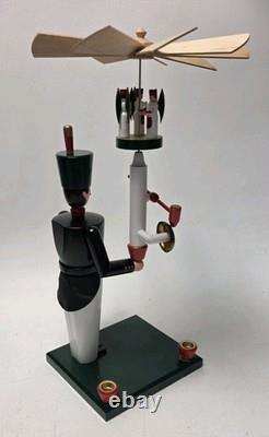 Erzgebirge German Bell Miner Volkskunst Seiffen Schalling Candle Holder Holiday