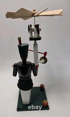 Erzgebirge German Bell Miner Volkskunst Seiffen Schalling Candle Holder Holiday