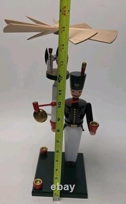 Erzgebirge German Bell Miner Volkskunst Seiffen Schalling Candle Holder Holiday