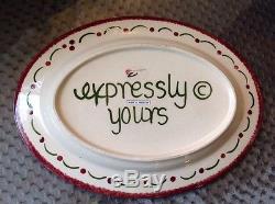 Expressly Yours Snowman Snowflake Winter Pottery Platter Plate Love Holiday