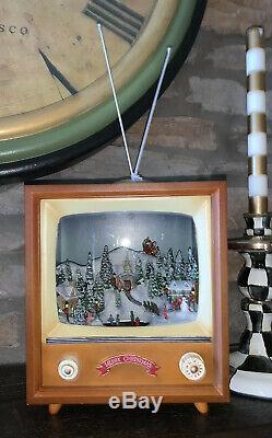 F. A. O Swartz Television with Santa Christmas Music Light Up Motion 7.5 X 8.5