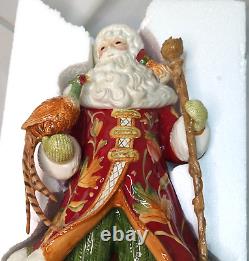 FITZ & FLOYD BOUNTIFUL HOLIDAY SANTA FIGURINE 18.25 PHEASANT RETIRED RARE withbox