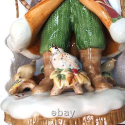 FITZ & FLOYD BOUNTIFUL HOLIDAY SANTA FIGURINE 18.25 PHEASANT RETIRED RARE withbox