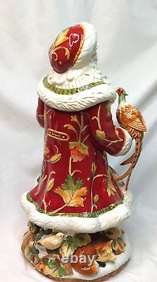 FITZ & FLOYD BOUNTIFUL HOLIDAY SANTA FIGURINE 18.25 PHEASANT RETIRED RARE withbox