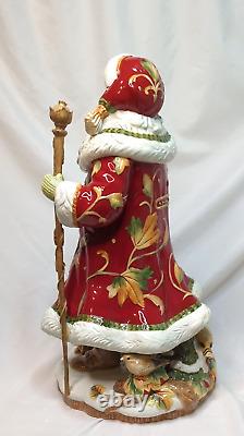 FITZ & FLOYD BOUNTIFUL HOLIDAY SANTA FIGURINE 18.25 PHEASANT RETIRED RARE withbox