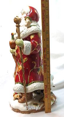 FITZ & FLOYD BOUNTIFUL HOLIDAY SANTA FIGURINE 18.25 PHEASANT RETIRED RARE withbox