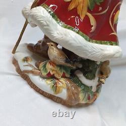 FITZ & FLOYD BOUNTIFUL HOLIDAY SANTA FIGURINE 18.25 PHEASANT RETIRED RARE withbox