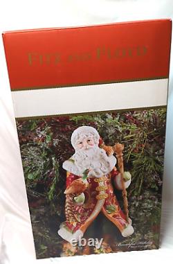 FITZ & FLOYD BOUNTIFUL HOLIDAY SANTA FIGURINE 18.25 PHEASANT RETIRED RARE withbox