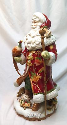 FITZ & FLOYD BOUNTIFUL HOLIDAY SANTA FIGURINE 18.25 PHEASANT RETIRED RARE withbox