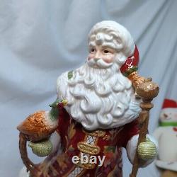 FITZ & FLOYD BOUNTIFUL HOLIDAY SANTA FIGURINE 18.25 PHEASANT RETIRED RARE withbox