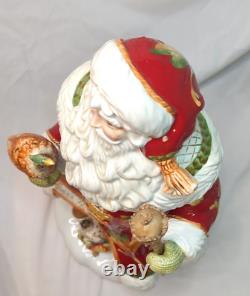 FITZ & FLOYD BOUNTIFUL HOLIDAY SANTA FIGURINE 18.25 PHEASANT RETIRED RARE withbox