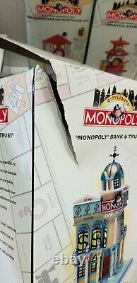 FULL SET Department 56 Monopoly City Lights Set with Bank and Trust and Sign