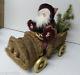Fabulous Santa Claus Drives Loofa Car Full Of Gifts & Feather Tree