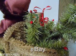 Fabulous SANTA CLAUS DRIVES LOOFA CAR FULL OF GIFTS & FEATHER TREE