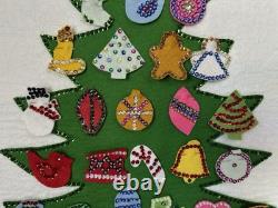 Felt & Sequins 36 Advent Calendar Christmas Tree from Sultana Kit Vintage 70's