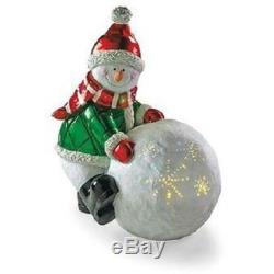Fiber Optic Snow Day Snowman Set of 2 Life-size Christmas Decorations