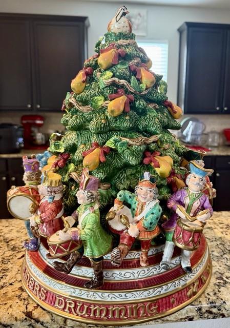 Fitz & Floyd 12 Days Christmas Eleven Drummers Drumming Large Cookie Jar Rare