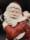 Fitz And Floyd 16 Santa Withtoy Bag Large Christmas Centerpiece Ceramic Vase 1987