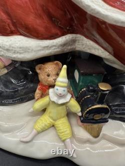 Fitz and Floyd 16 Santa withToy Bag Large Christmas Centerpiece Ceramic Vase 1987