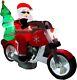 Fraser Hill Farm 7-ft. Wide Santa On Motorcycle Blow Up Inflatable With Light
