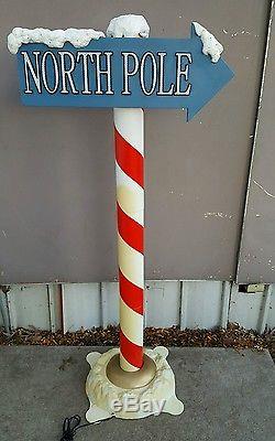 Gemmy 5 Foot Fiber Optic North Pole Christmas Sign Rare