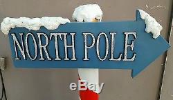 Gemmy 5 Foot Fiber Optic North Pole Christmas Sign Rare