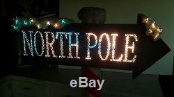 Gemmy 5 Foot Fiber Optic North Pole Christmas Sign Rare