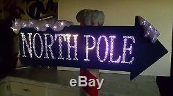 Gemmy 5 Foot Fiber Optic North Pole Christmas Sign Rare