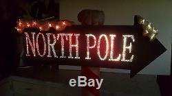 Gemmy 5 Foot Fiber Optic North Pole Christmas Sign Rare