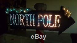 Gemmy 5 Foot Fiber Optic North Pole Christmas Sign Rare