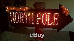 Gemmy 5 Foot Fiber Optic North Pole Christmas Sign Rare