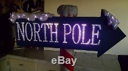 Gemmy 5 Foot Fiber Optic North Pole Christmas Sign Rare