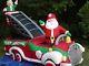 Gemmy 9' Lighted Christmas Santa Fire Dept. Engine Truck Inflatable Airblown