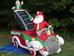 GEMMY 9' Lighted Christmas Santa Fire Dept. Engine Truck Inflatable Airblown