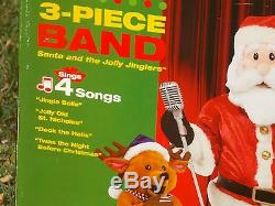 GEMMY Animated Santa & Reindeer 3 Pc Band Set Dancing Singing 36 Tall IN BOX