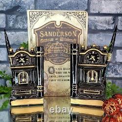 GHOULFATHER CLOCK Bookends 50s Desk Wet Pens Goth MCM BOX Vintage WITCHING HOUR