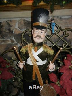 GIANT 35 INCH TALL TOY SOLDIER DRUMMER in GREEN CHRISTMAS DISPLAY RARE